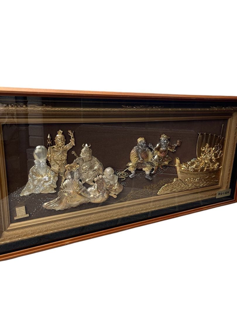 七福神 立体額装 黄金宝船 フレームアート 開運 招福 縁起物 インテリア