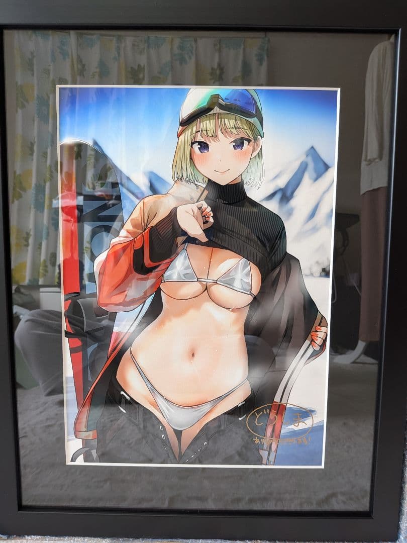 直筆サイン入り　どうしま　描き下ろし A3複製原画　　メロンブックス ジークレー