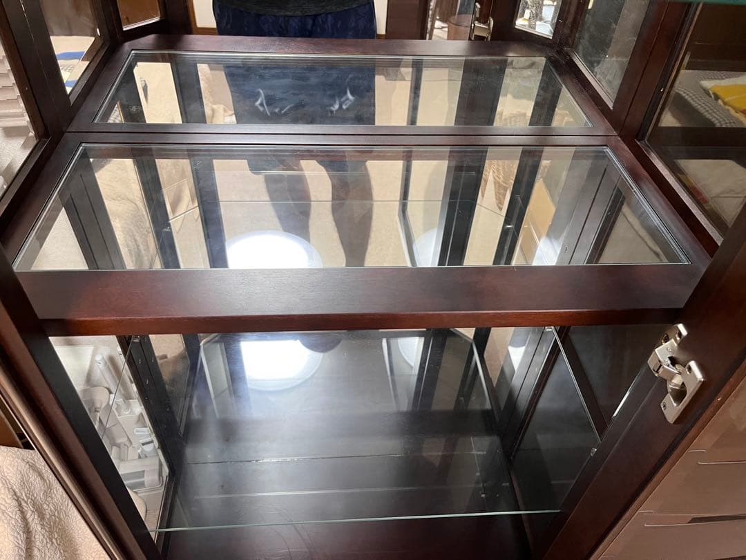 三陽家具工業 アコードM72 ガラスキャビネット 照明付　飾り棚　ミラー付