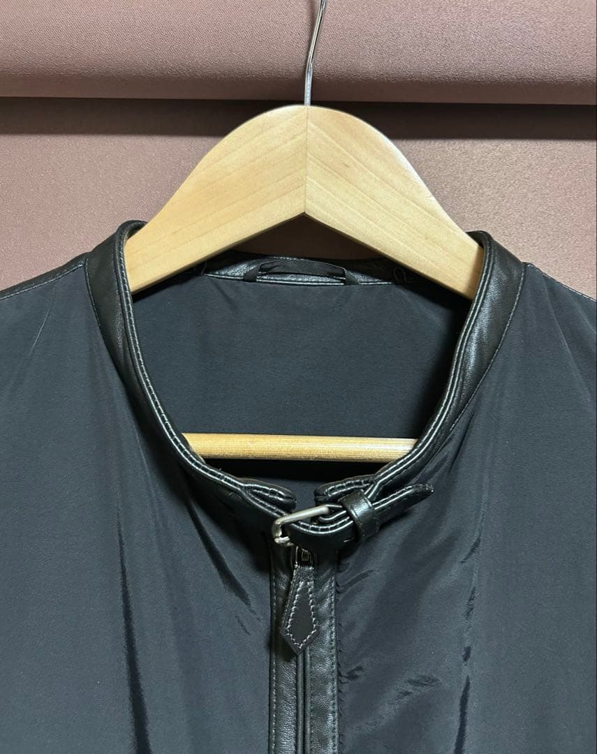 HERMES エルメス ナイロンレザーライダースブルゾン 正規品 高級 上品