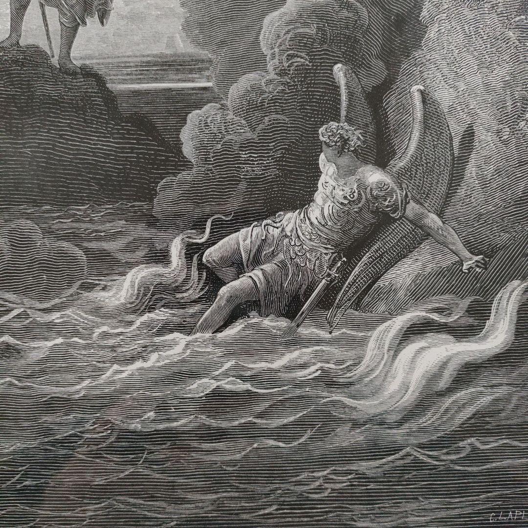 未使用\" ギュスターヴ ドレ　木口木版『失楽園/ミルトン』1882年制作