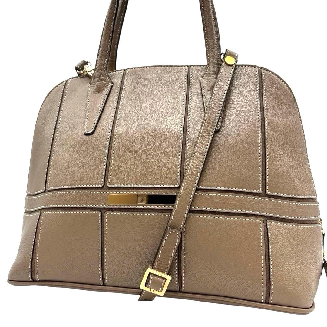 美品◎ゲラルディーニ 2way 斜めがけ ショルダーバッグ ミニボストン レザー