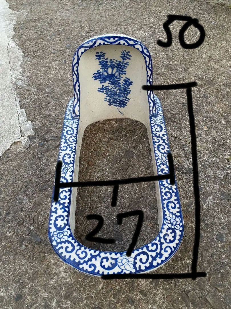 希少　古伊万里　染付　和式便器　蛸唐草　アンティーク　骨董　ディスプレイ　古民家