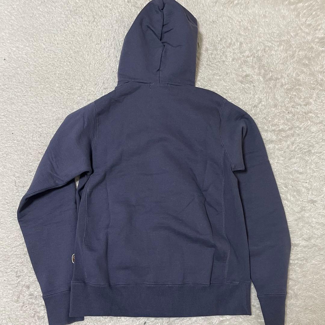 新品 アベイシングエイプ・長袖ジップアップパーカー　M くすみカラー ネイビー系