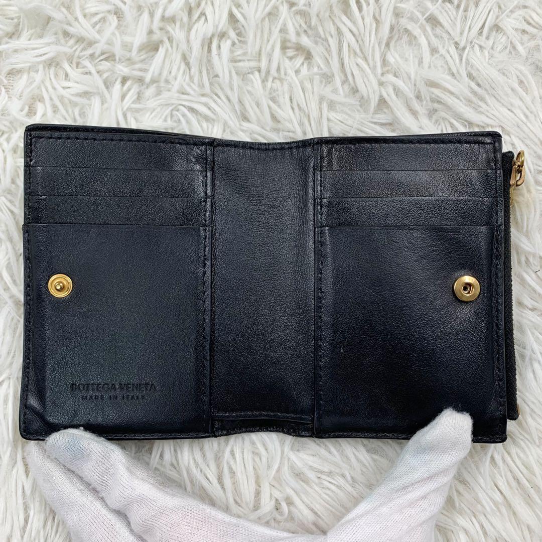 【✨美品✨】ボッテガヴェネタ カセット 二つ折り財布 ブラック RFID