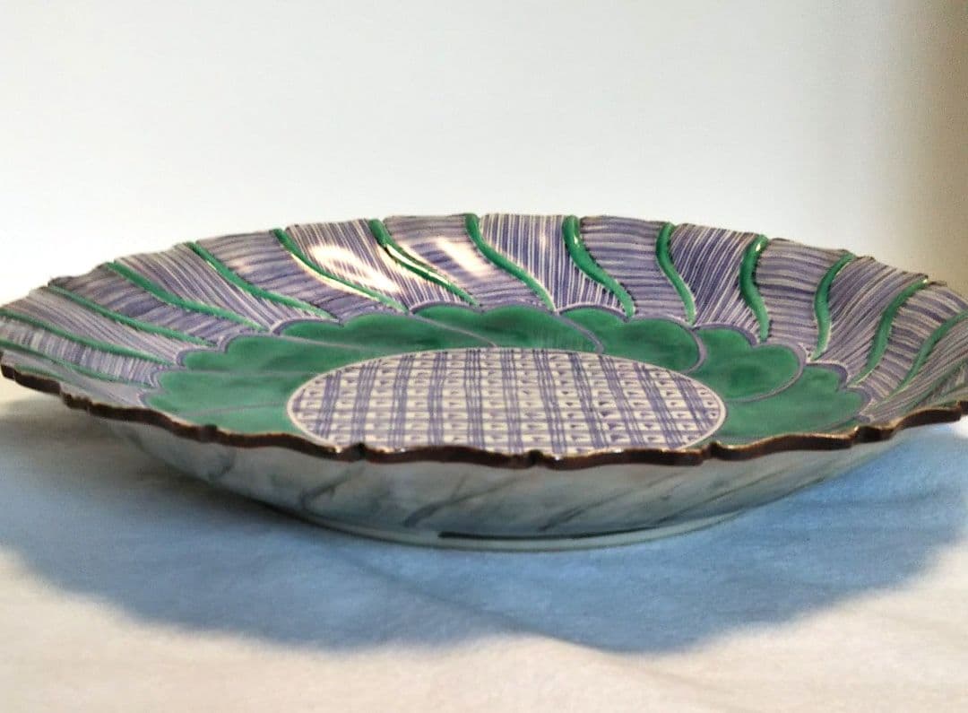 九谷焼/九谷焼皿/飾り皿/県無形文化財資格保持者松本佐一作の皿