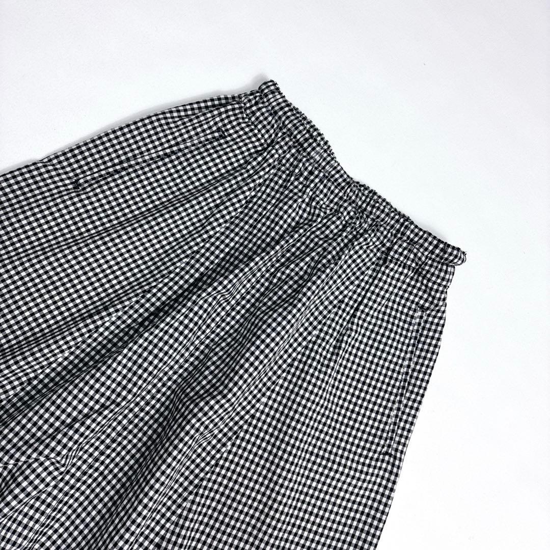 美品✨ブラックコムデギャルソン サルエルパンツS ギンガムチェック バイカラー