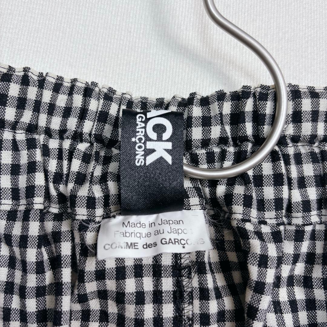 美品✨ブラックコムデギャルソン サルエルパンツS ギンガムチェック バイカラー