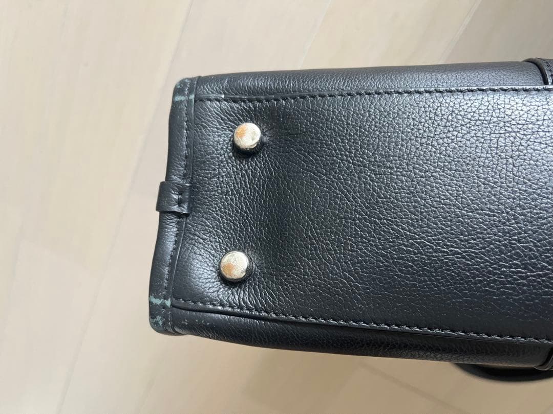 美品 COACH コーチ ビジネスバッグ オールレザー ストラップ付 ブラック