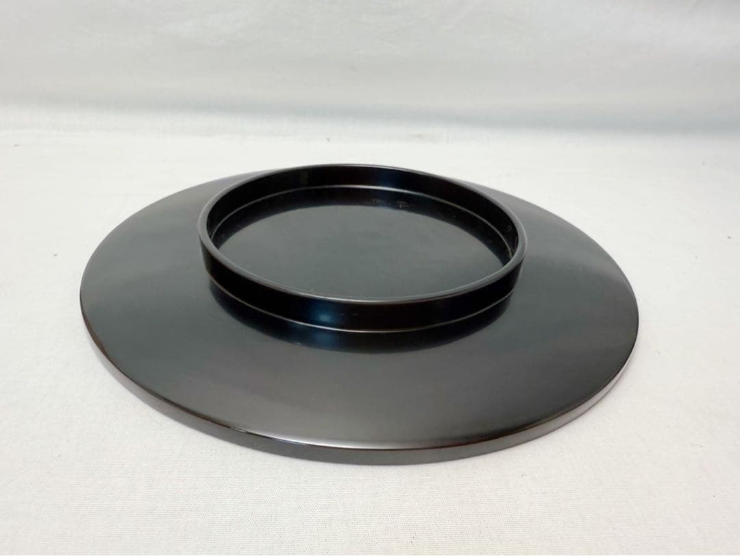 未使用 茶道具 塗師 好則造 輪島塗 牡丹文 干菓子盆 刻印 共布 共箱