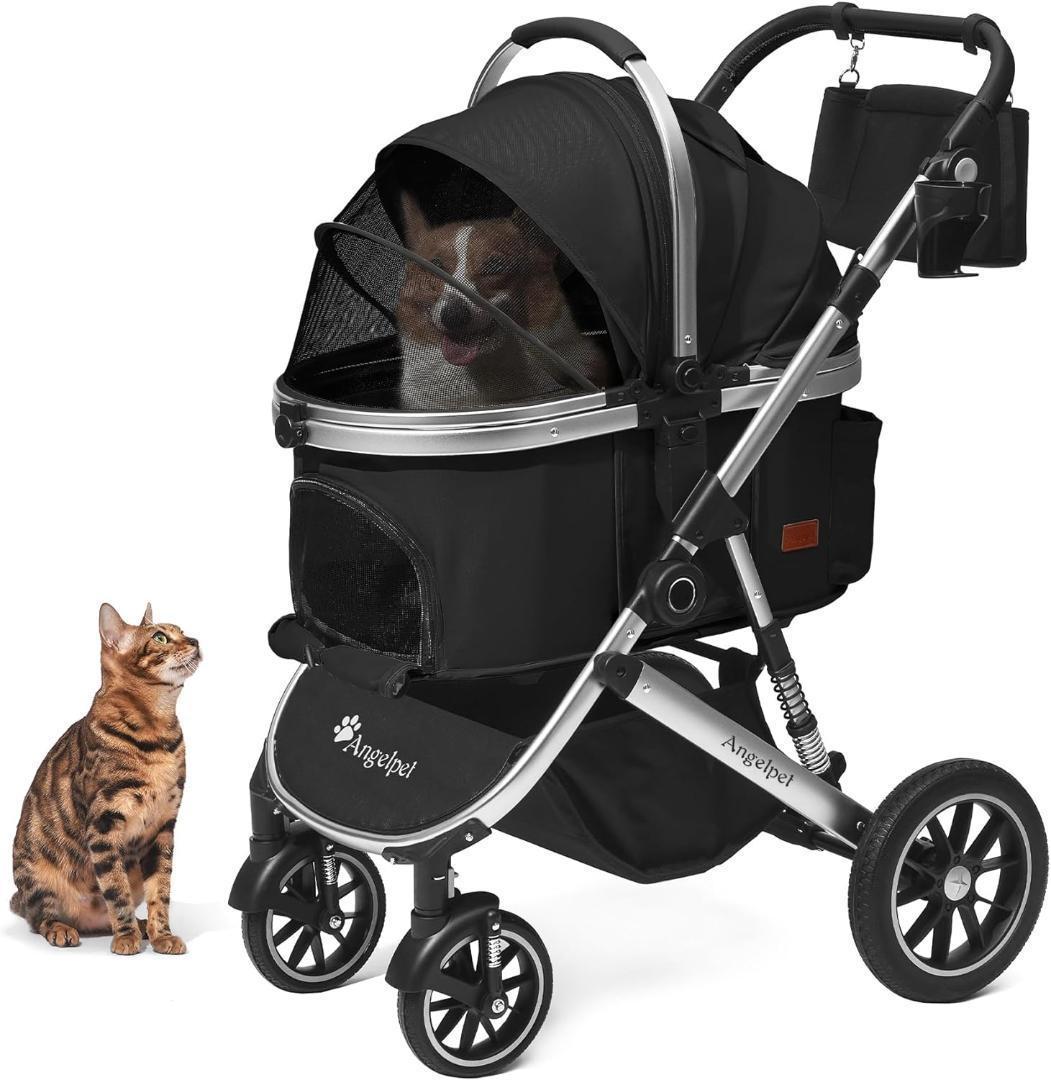 Angelpet ペットカート 分離型 折りたたみ式 耐荷重25Kg ブラック