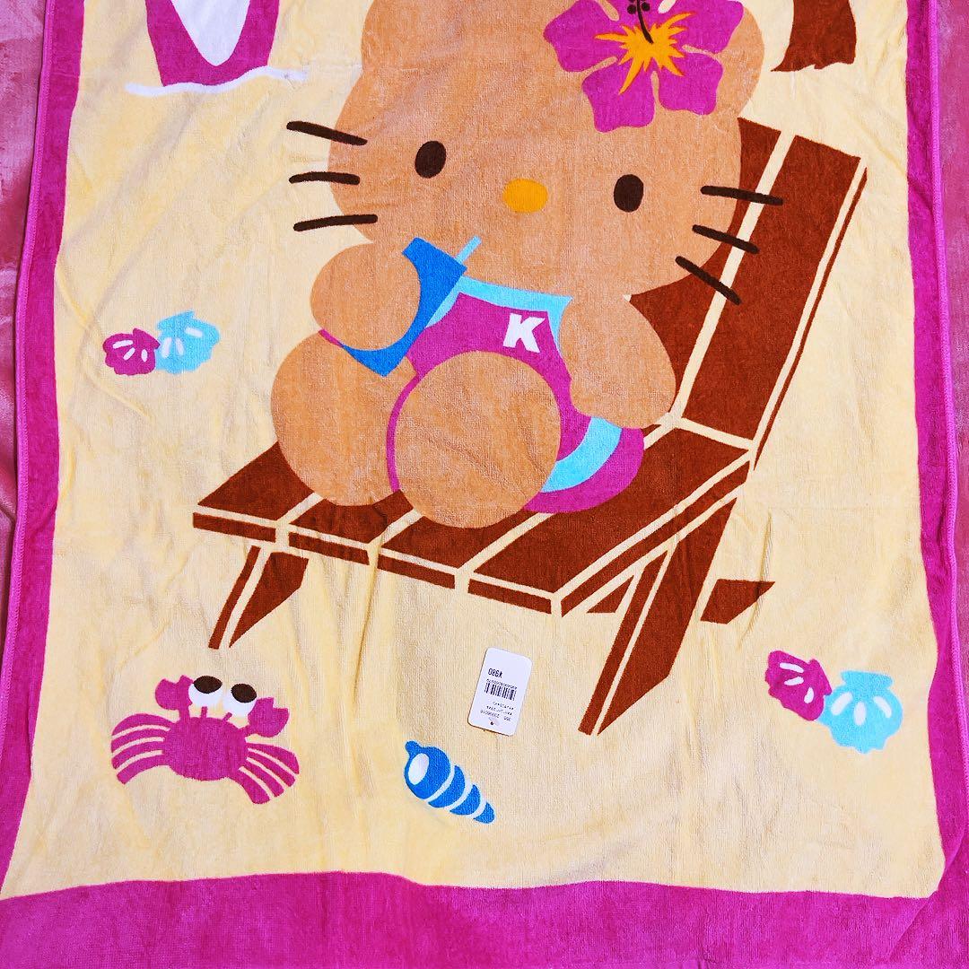 希少レア　ハローキティ　日焼けキティ　ビーチ　タオル　2002 サンリオ　レトロ