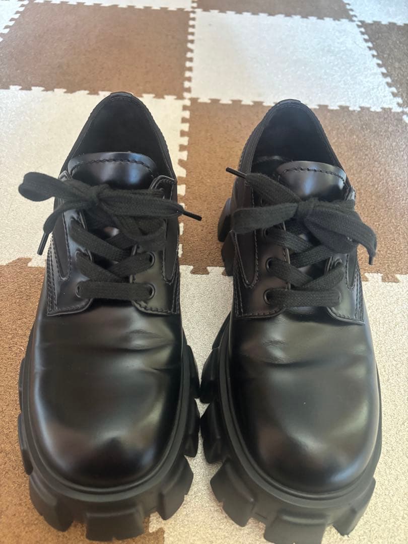 【美品】　PRADA モノリス　レースアップシューズ　プラダ　革靴　ローファー