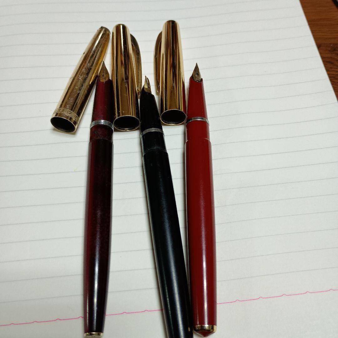 パイロット万年筆三本一つはk14の刻印有ります。ジャンク品