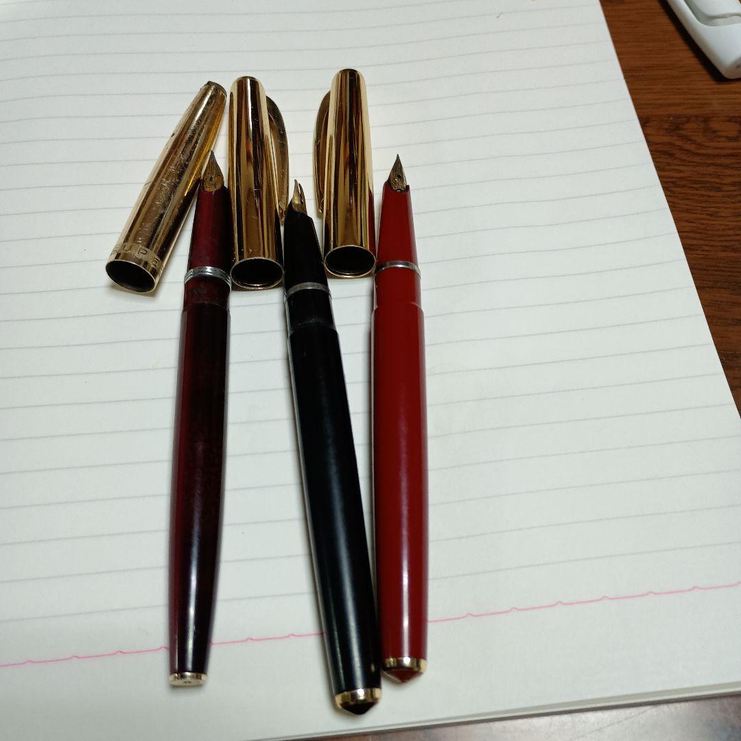 パイロット万年筆三本一つはk14の刻印有ります。ジャンク品