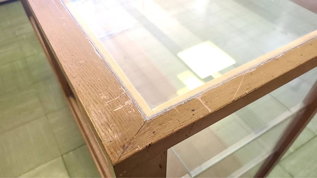 ヴィンテージ　木製　ガラスショーケース