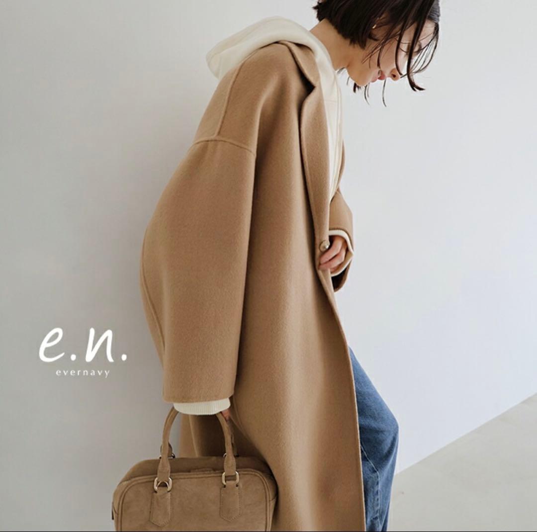 新品未使用 evernavy リバー ロング コクーン ウールコート M