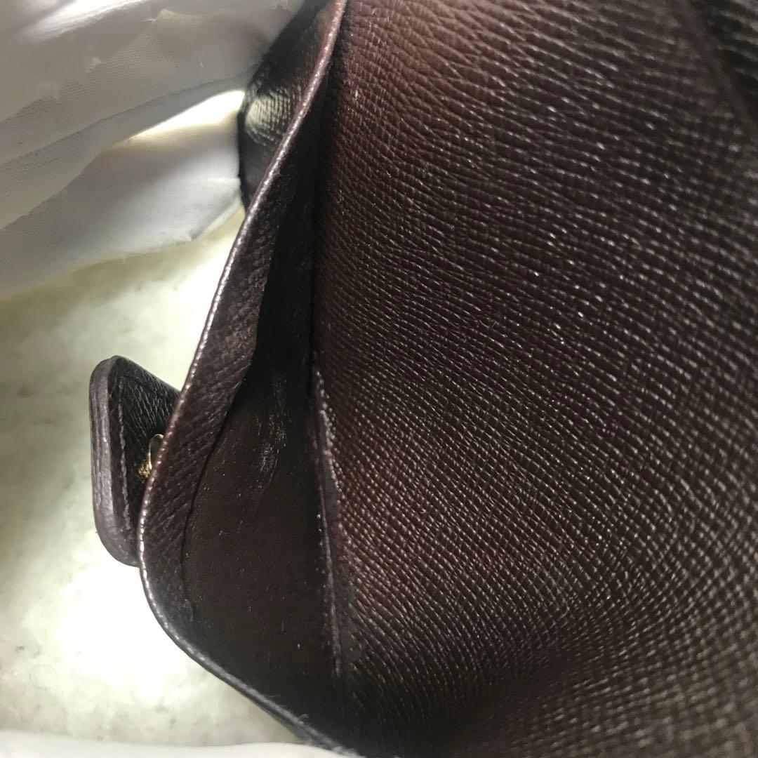 ルイヴィトン　ダミエコンパクトジップ　二つ折りラウンドファスナー　ブラウン