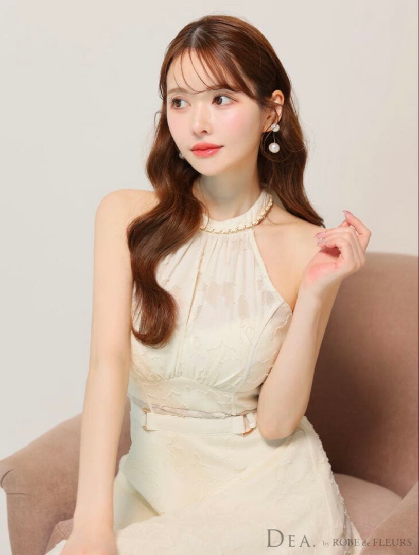 Dea ローブドフルール ロングドレス アイボリー