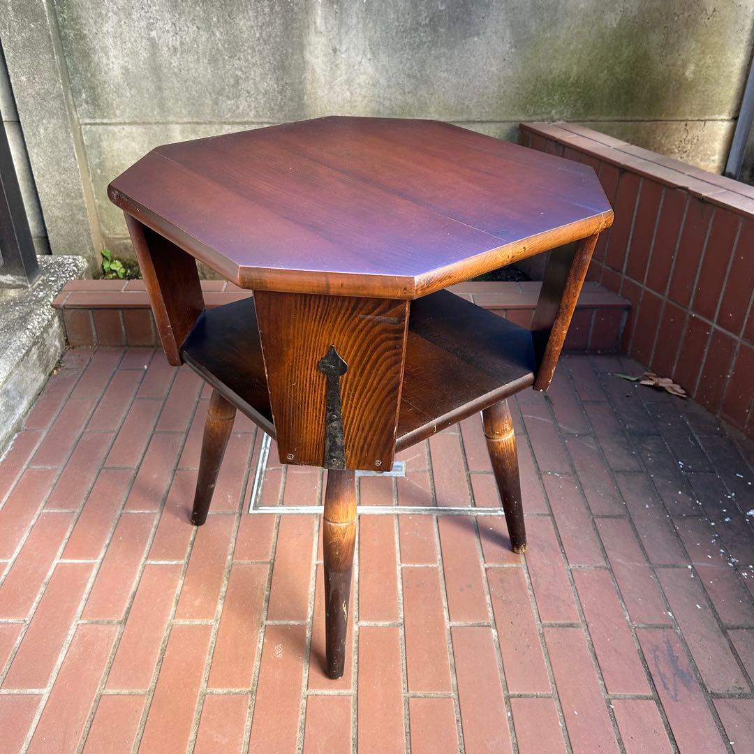 飛騨産業 キツツキマーク octagon table カフェテーブル