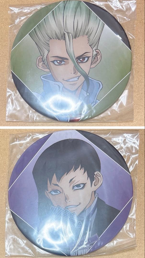 Dr.STONE 石化前ver 石神千空 あさぎりゲン BIC缶バッジ2点セット