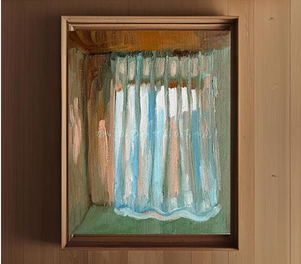 22×27㎝「部屋の中　８」油彩画・原画・F3