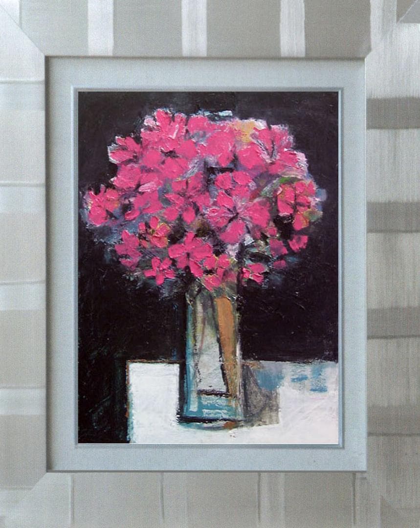 油絵 菅家令子 絵 絵画 インテリア uF6-113602 花