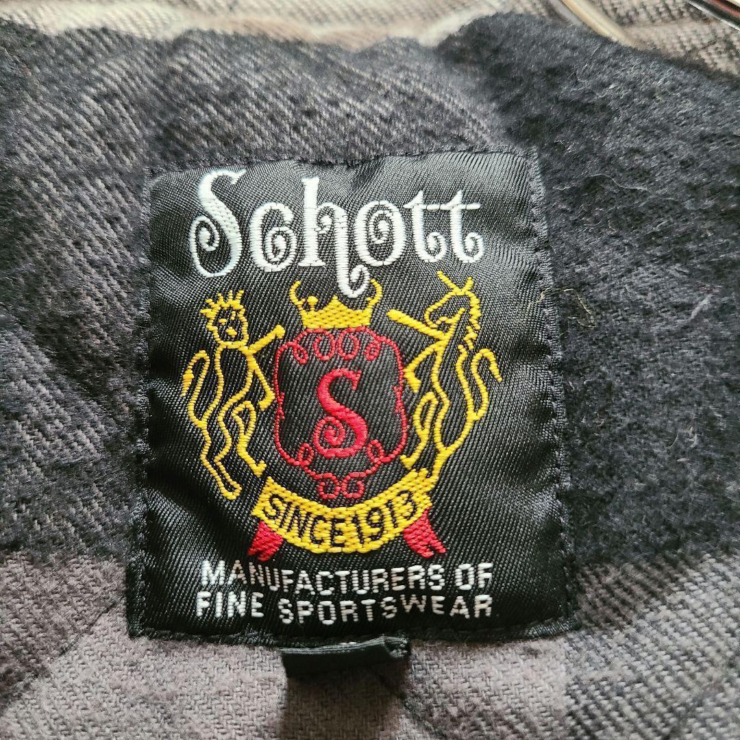 schott nyc 完売スタジャン デカワッペン ブラウン 美品 S