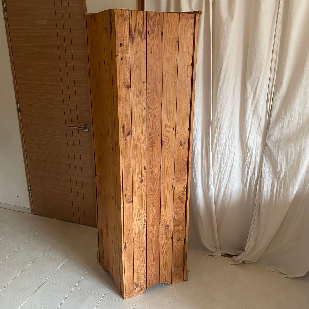 アンティーク　カントリー　パイン材　コーナーキャビネット　シェルフ　カップボード