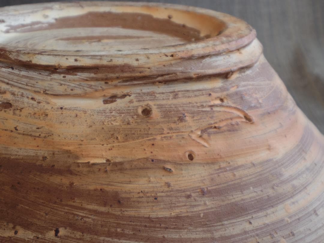 希少作★ジェフ・シャピロ【師：伊勢崎淳】粉引き大鉢《29ｃｍ》