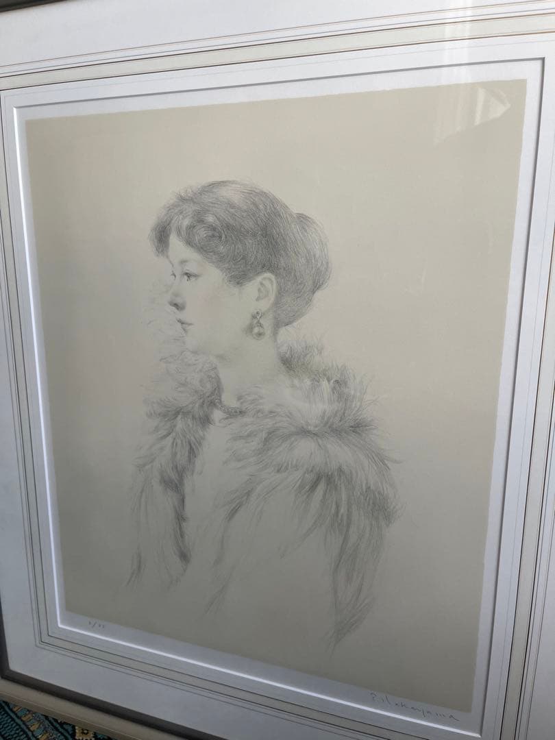 値下げあり‼️半額‼️中山忠彦オリジナルリトグラフ「サロンにて」