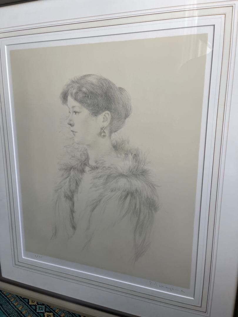 値下げあり‼️半額‼️中山忠彦オリジナルリトグラフ「サロンにて」