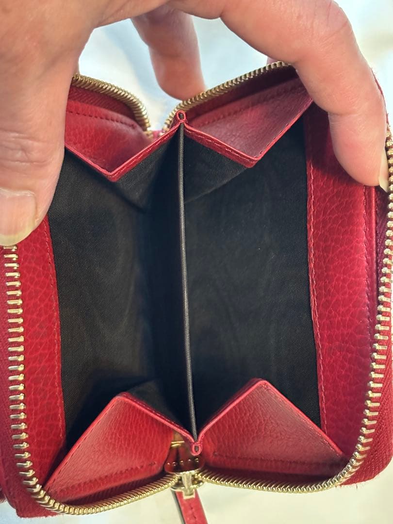 GUCCI GGパターン 二つ折り財布コンパクトウォレットラウンドジップ