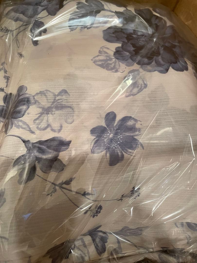 水彩の勿忘草色　浴衣5点セット(ゆかた・帯・下駄・着付けマニュアル・腰ひも)