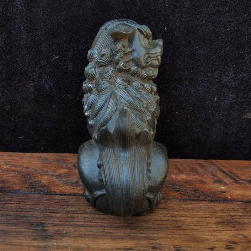 鉄器 獅子 一対瑞獣 応接間 書斎茶舎 鎮宅 辟邪 開運風水 招財 置物 工芸品