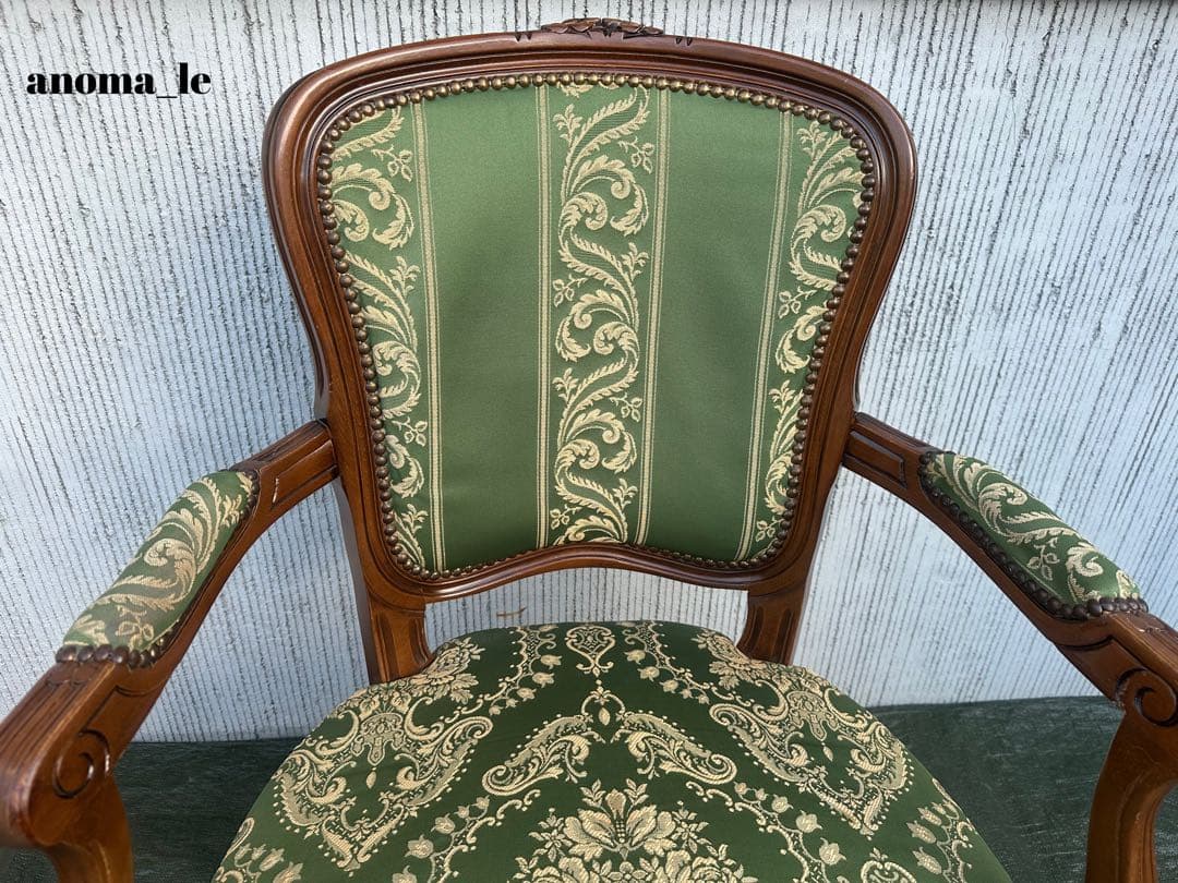 3001【アームチェア】ルイ15世様式　ロココ調　猫足　ヴィンテージ◎