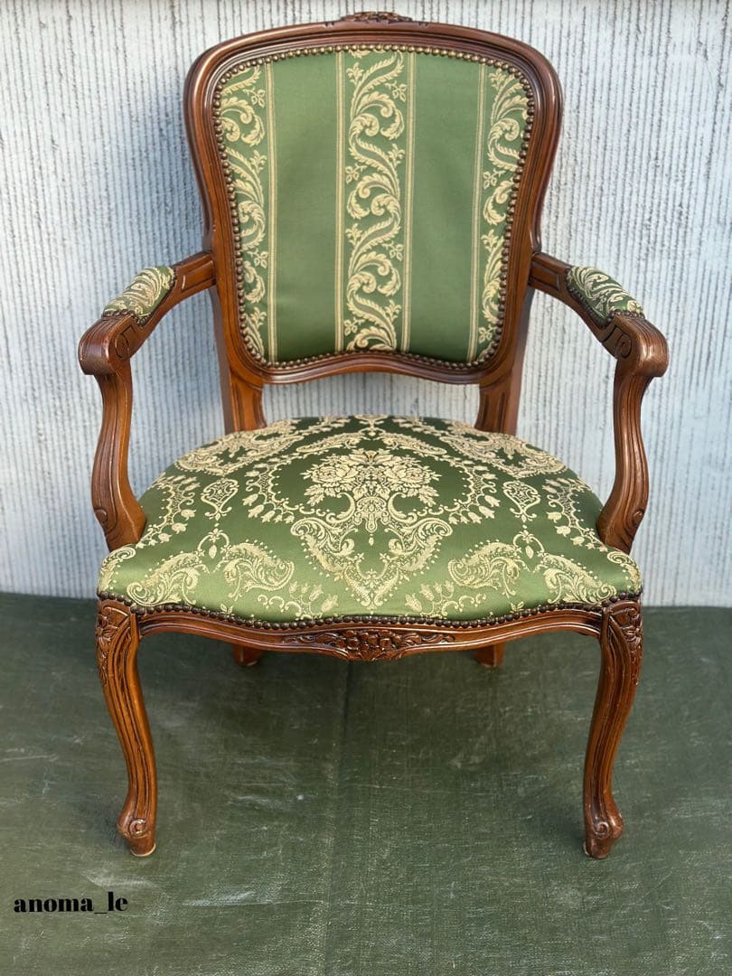 3001【アームチェア】ルイ15世様式　ロココ調　猫足　ヴィンテージ◎