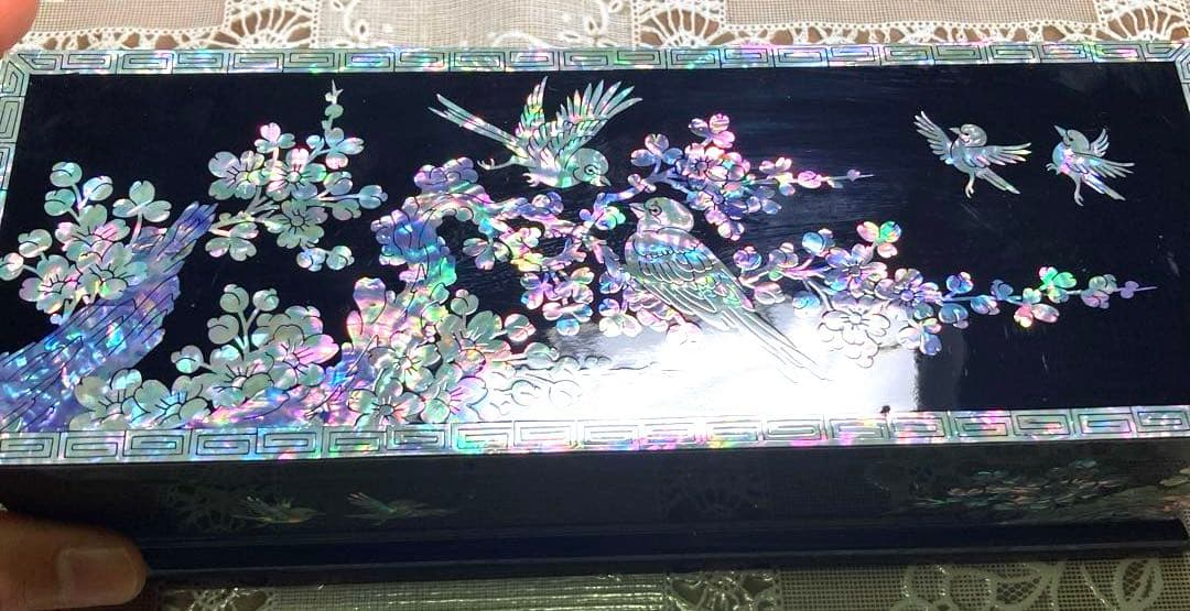 韓国伝統工芸品　螺鈿細工 アクセサリーケース ジュエリーボックス 名刺入れセット