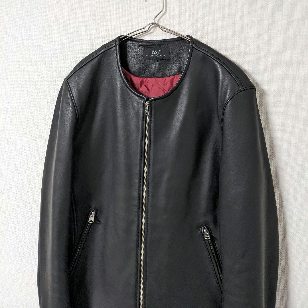 ユニオンステーション　メンズビギ　羊革　ラムレザー　ジャケット　キルティング