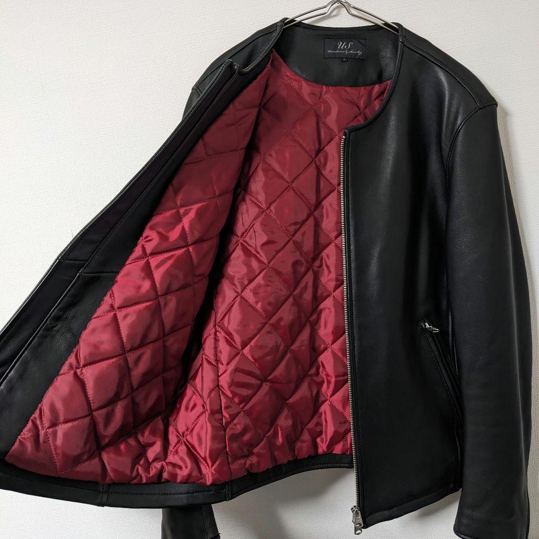 ユニオンステーション　メンズビギ　羊革　ラムレザー　ジャケット　キルティング