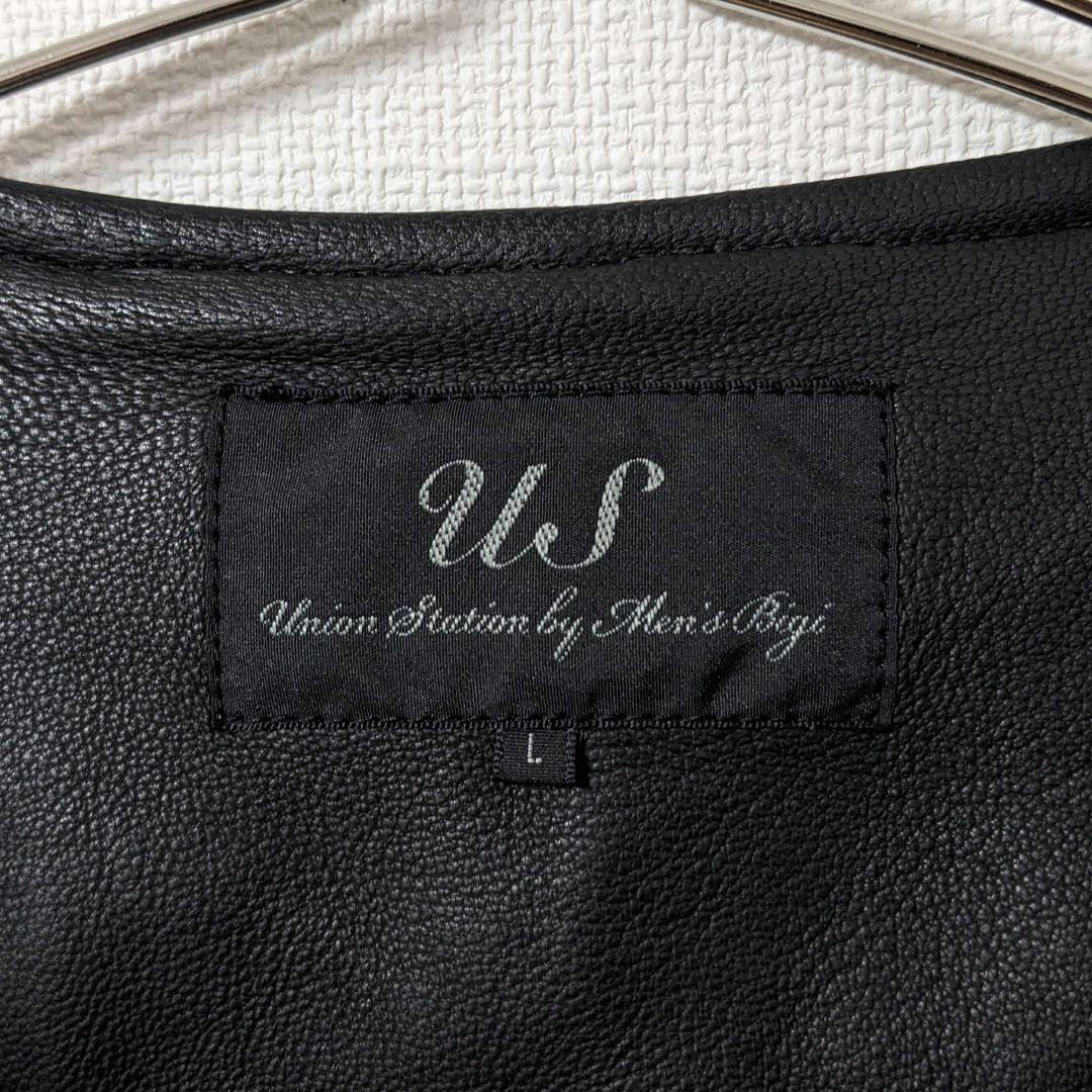 ユニオンステーション　メンズビギ　羊革　ラムレザー　ジャケット　キルティング