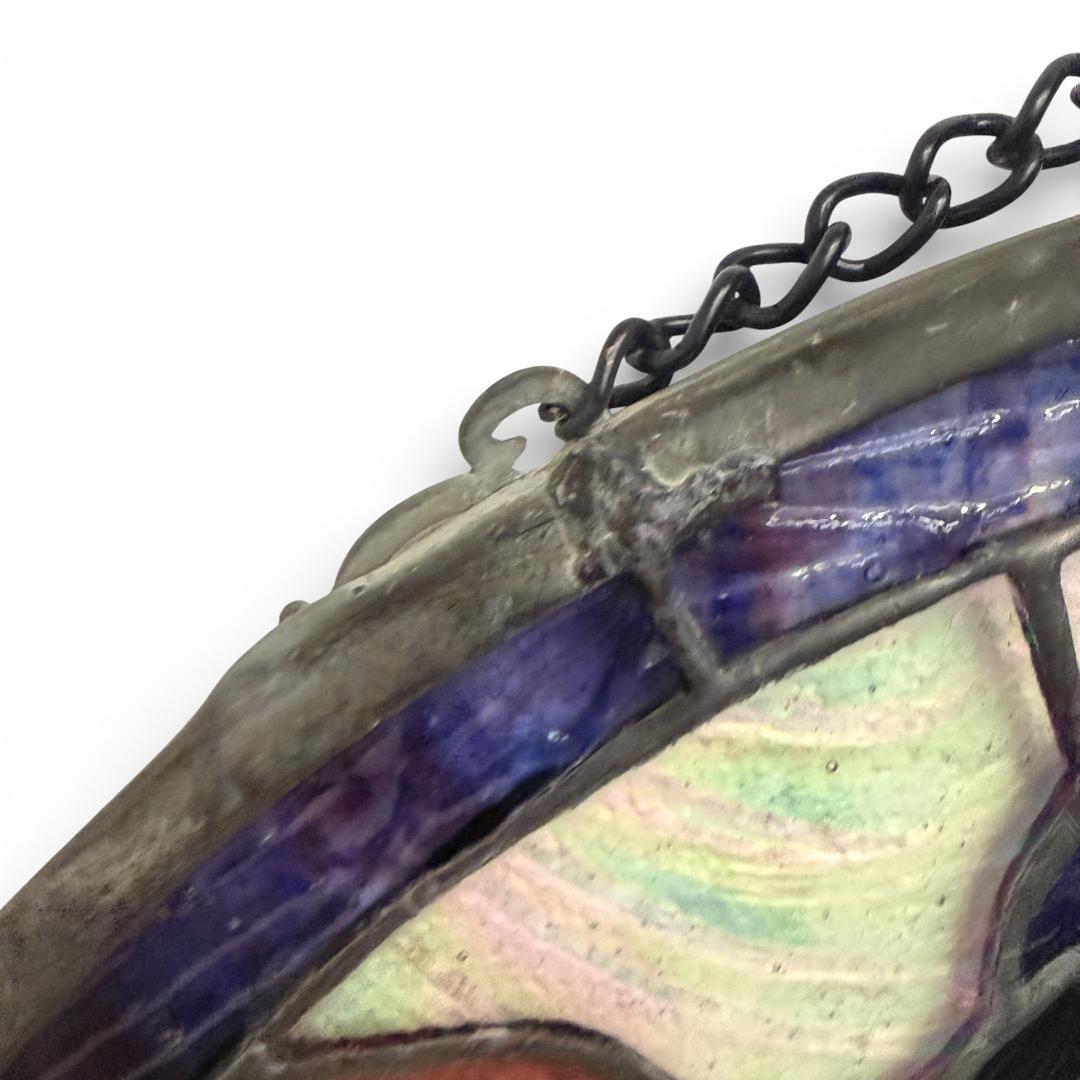 【大型45cm】ヴィンテージ ステンドグラス サンキャッチャー 壁掛け