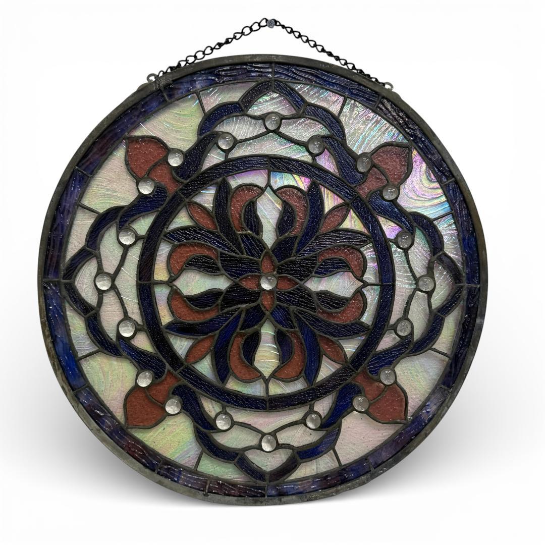 【大型45cm】ヴィンテージ ステンドグラス サンキャッチャー 壁掛け