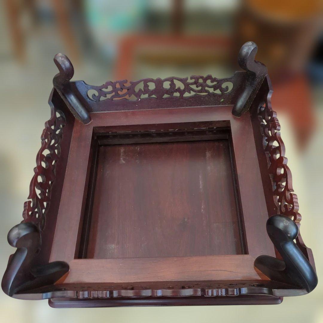 飾り台　木製　透かし　猫脚　台　花台　物置き　置き台　脚付