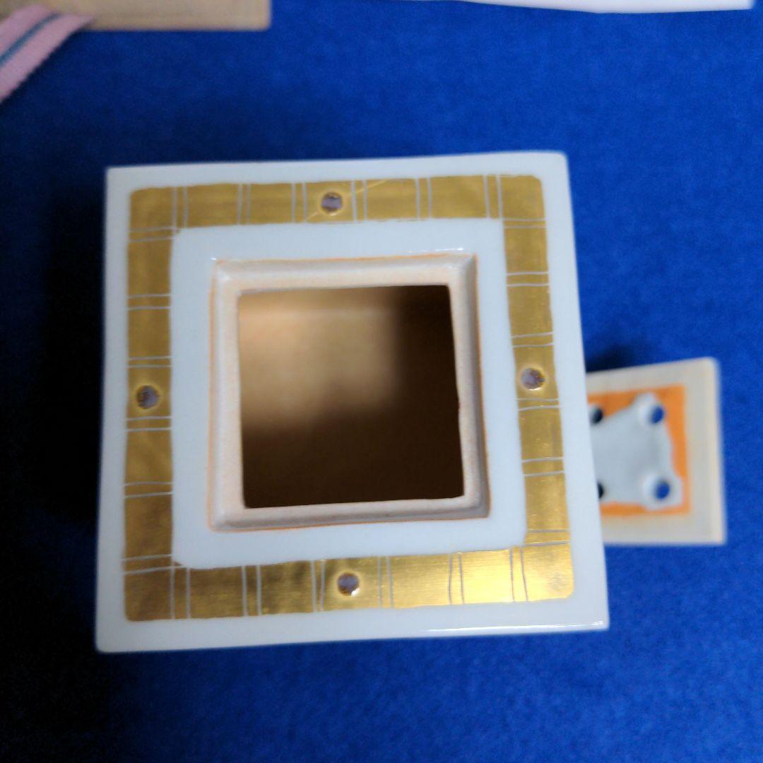 九谷焼　竹腰潤　香炉　雀の絵