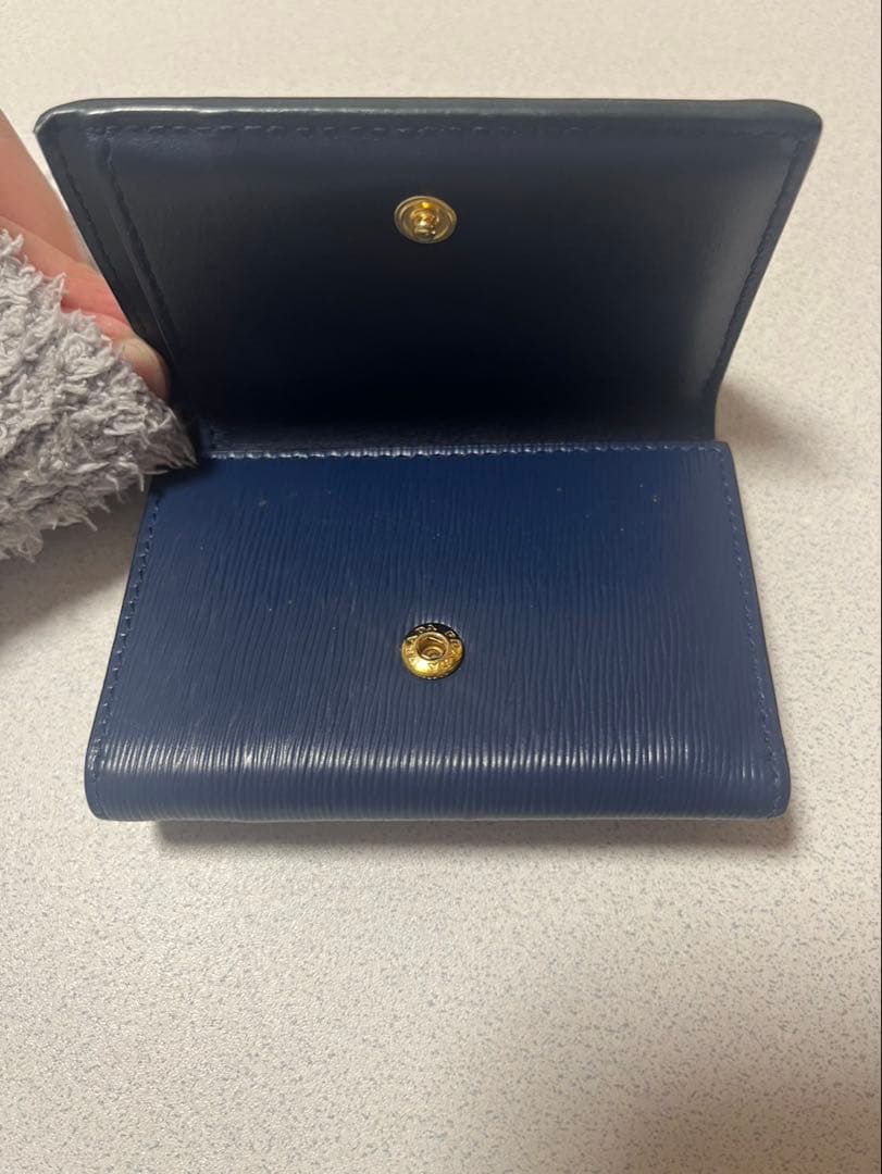 PRADA財布 VITELLO MOVE ブルー ゴールド