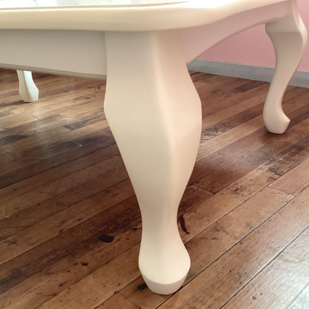 こたつ 猫脚 長方形テーブル 姫系 姫家具 アンティーク風 ねこ脚 猫足