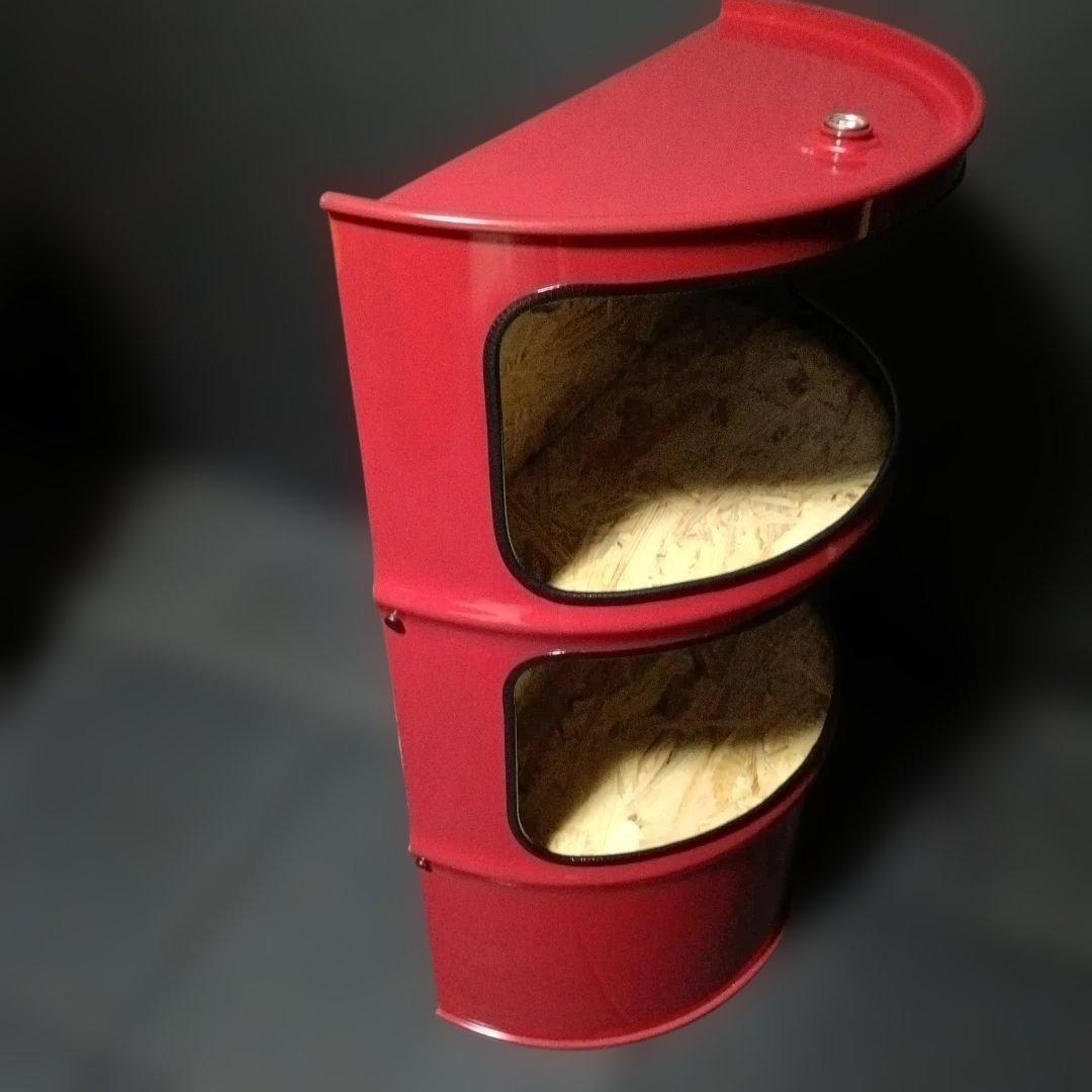 ​ドラム缶remakeBOX レッド＆OSB合板仕上げ！インダストリアルアート
