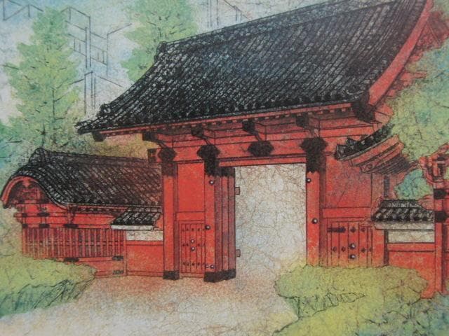 瀧下尚久、【赤門】、希少な額装用画集より、新品額装付、状態良好