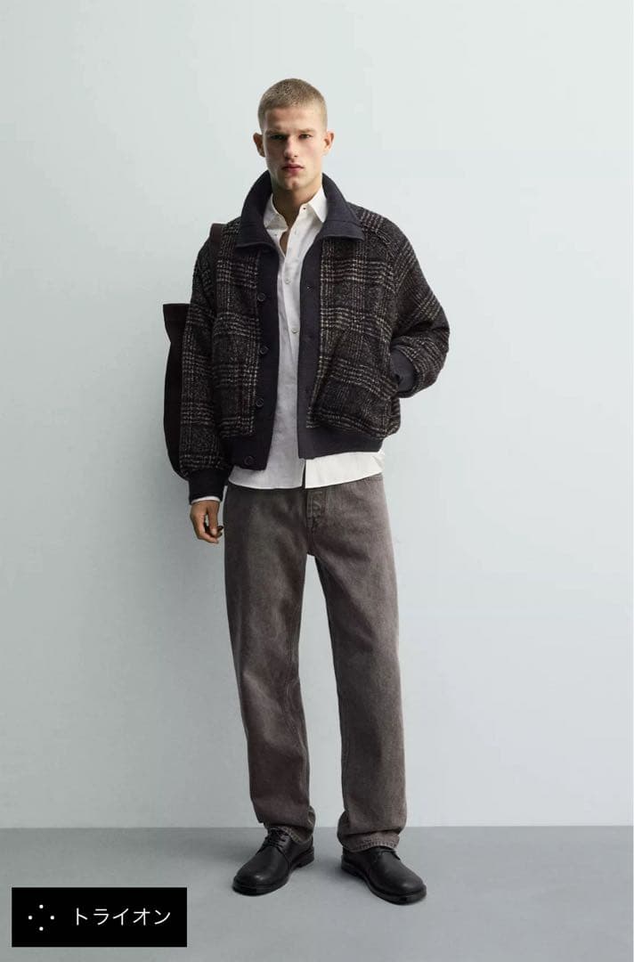 ZARA チェック柄 ウールジャケット Mサイズ